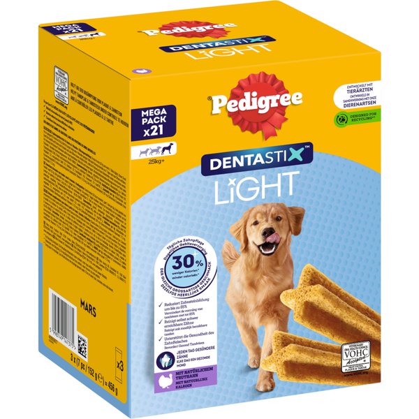 Multipack (42 stuks) Pedigree Dentastix Light: Dental Chews voor grote honden (>25kg) Hondensnacks