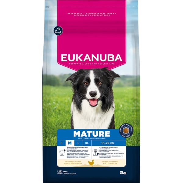 Eukanuba Premium Nutrition Mature Medium Breed Frango - 3 kg