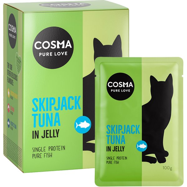 6x100g Vershoudzakjes Skipjack Tonijn Cosma Kattenvoer