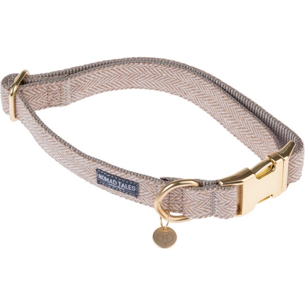 Coleira Nomad Tales Calma cor de areia para cães - Tam. M: 34 - 55 cm contorno do pescoço, 20 mm de largura