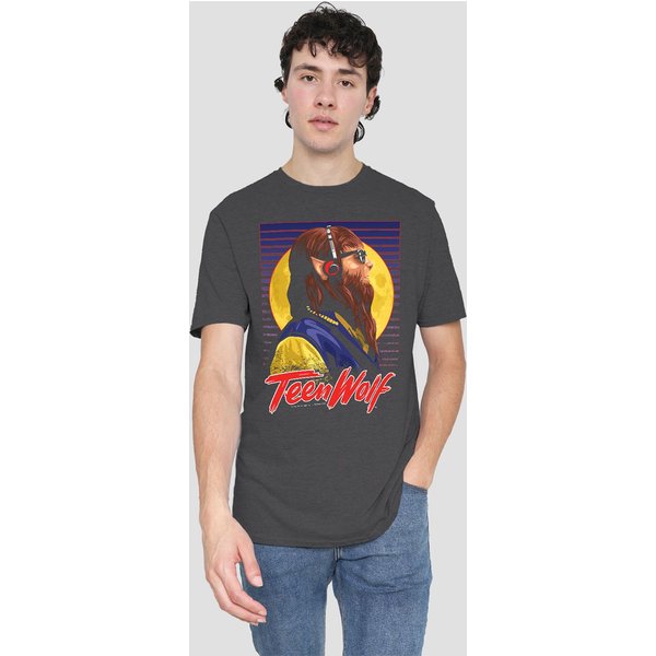 Teen Wolf Headphone Wolf T-Shirt, Charcoal in Grey | Size: Small