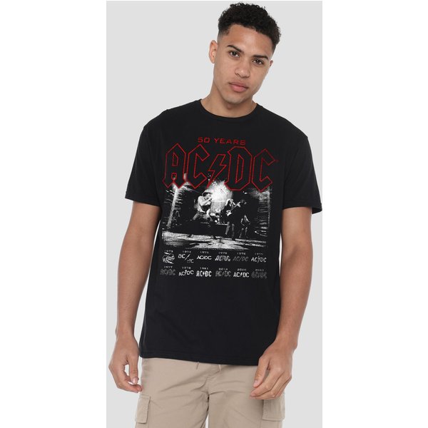AC/DC Logo Stack Unisex Adult T-Shirt, Black | Size: 2XL
