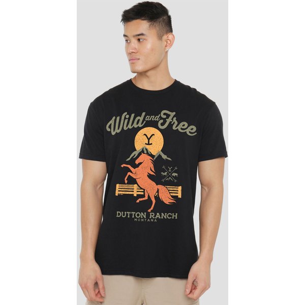 Yellowstone Wild & Free Unisex Adult T-Shirt, Black | Size: 2XL