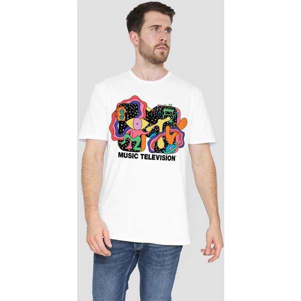 MTV Expression Unisex Adult T-Shirt, White | Size: 2XL
