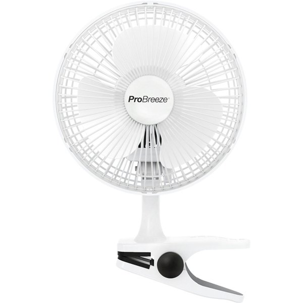 Pro Breeze 6" Mini Clip Fan - Ultra Quiet & High Power in White