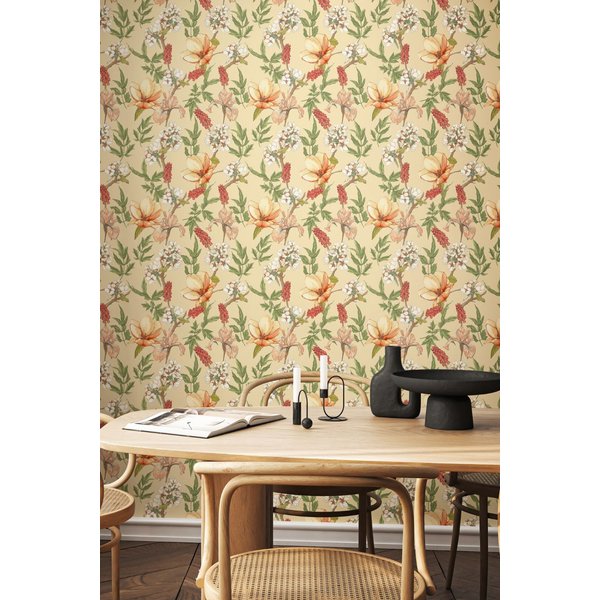 Hoopla Walls Orchid Bloom Matt Wallpaper in Amber