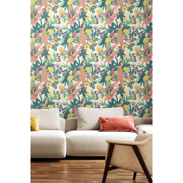 Hoopla Walls Paradise Matt Wallpaper in Jade