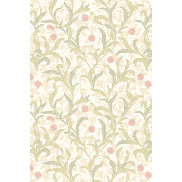 Hoopla Walls Floral Trail Stone Wallpaper in Green