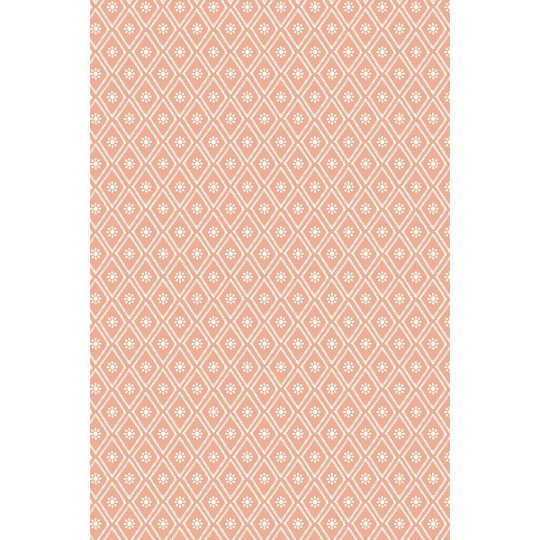 Hoopla Walls Ditsy Diamond - Salmon 10m Wallpaper in Orange