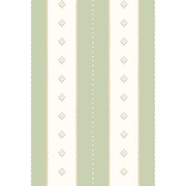 Hoopla Walls Decorative Stripe - Soft Sage 10m Wallpaper in Green