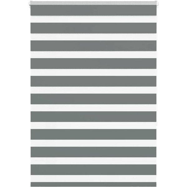 Berkfield Home Zebra Blind Dark Grey 95x150 cm Fabric Width 90.9 cm Polyester