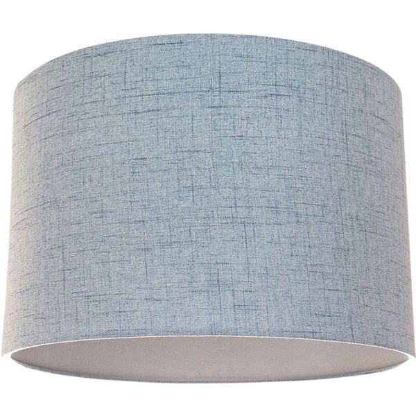 Happy Homewares Contemporary & Elegant Textured Linen Fabric Lamp Shade in Blue | Size: 12 inches