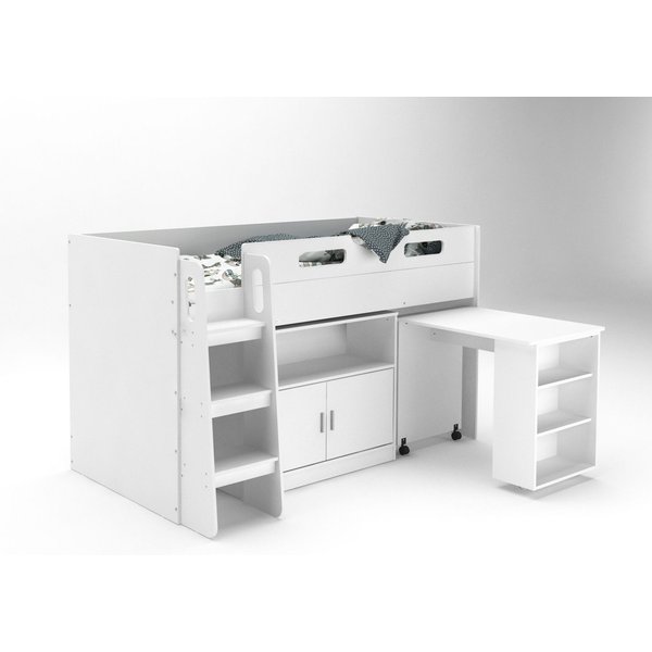 Kudl Mid Sleeper Desk Cupboard, White