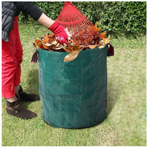 Garden Sanctuary 3Pcs 272L PP Woven Thickened Garden Waste Bags with Large Capacity in Green