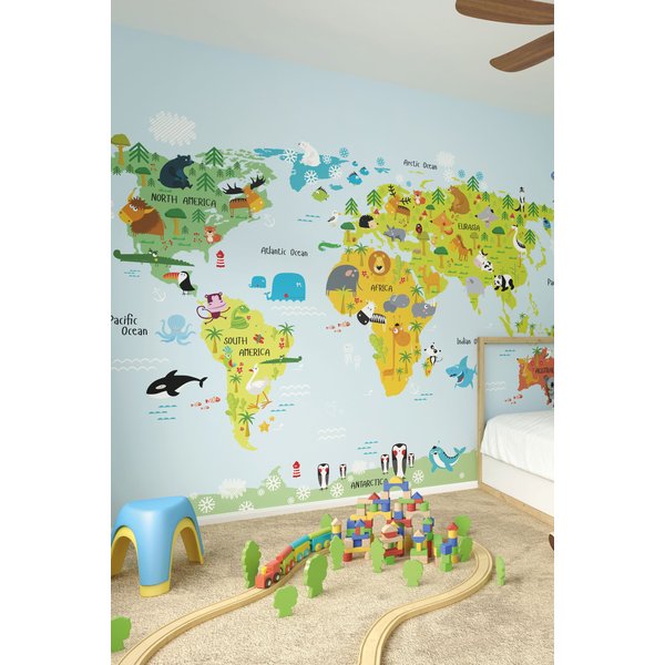 Origin Murals Whole Wide World Wall Mural | Size: W350 cm x H280 cm