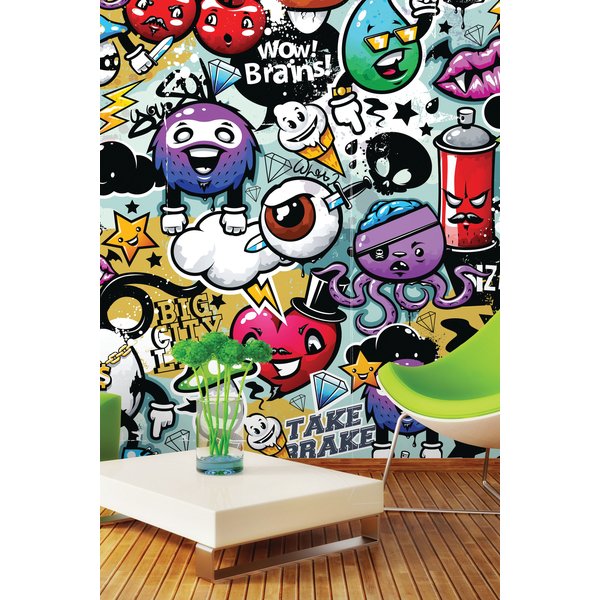 Origin Murals Graffiti Monster Wall Mural | Size: W300 cm x H240 cm