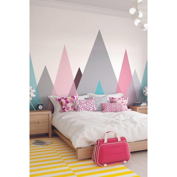 Origin Murals Abstract Mountains Wall Mural | Size: W300 cm x H240 cm