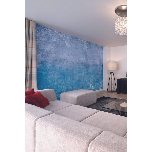 Origin Murals Grunge Distressed Effect Red Matt Smooth Paste the Wall Mural 300cm wide x 240cm high in Blue | Size: W300 cm x H240 cm