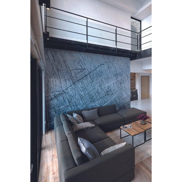 Origin Murals Scratched Metal Grey Matt Smooth Paste the Wall Mural 350cm wide x 280cm high | Size: W350 cm x H280 cm