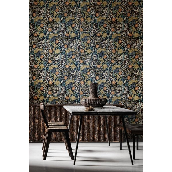 Hoopla Walls Seaweed Garden Matt Wallpaper in Dark Navy