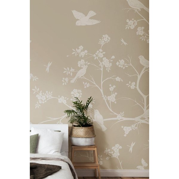 Origin Murals Blossom Trail Wall Mural in Beige | Size: W350 cm x H280 cm