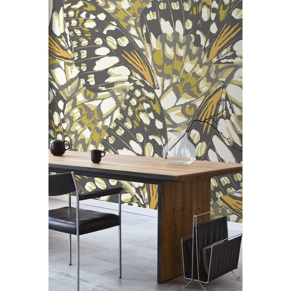 Origin Murals Butterfly Wings Matt Smooth Paste the Wall Mural in Dark Olive | Size: W300 cm x H240 cm