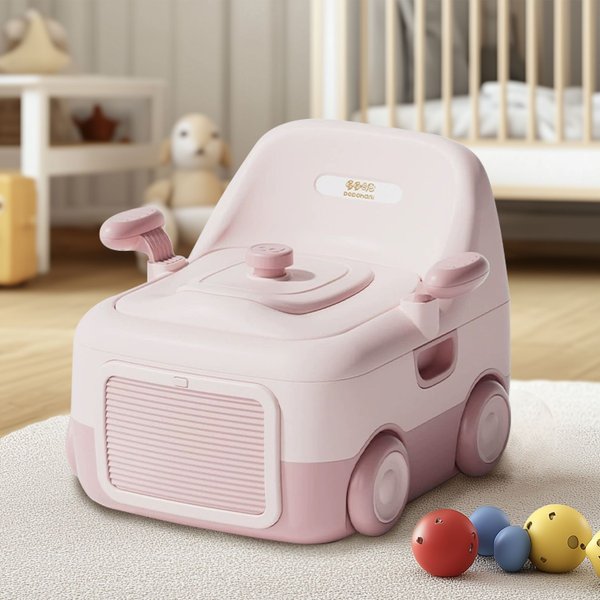 Xample 2 in 1 Portable Kids Baby Potty Toilet Training Seat Safty Chair With Handle in Pink