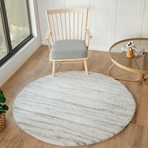 Livabliss Cloudy Shag-Shaggy Ivory Grey Modern Plush Soft Pile Living Bedroom Rug in Light Grey | Size: 140 cm x 200 cm