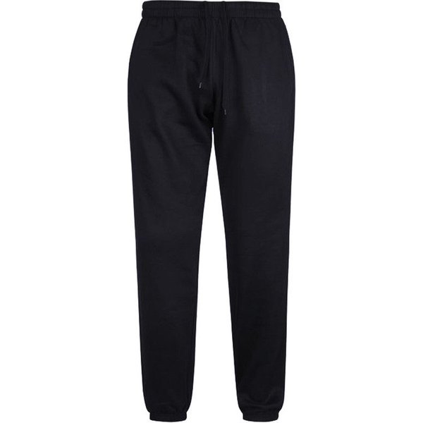 Cotton Works Elasticated Waist & Hem Fleece Joggers in Black | Size: 2XL