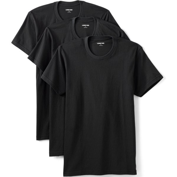 Lands' End Men's Tall Crew Neck Vest - 3-pack in Black | Size: 2XL