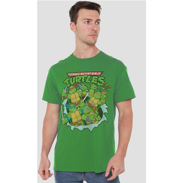 Teenage Mutant Ninja Turtles Tmnt Retro Group T-Shirt, Kelly Green | Size: 3XL
