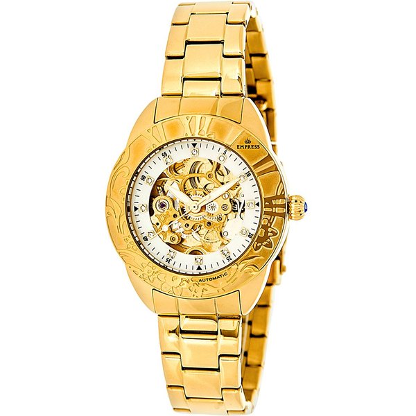 Empress Women's Godiva Automatic MOP Bracelet Watch in Gold