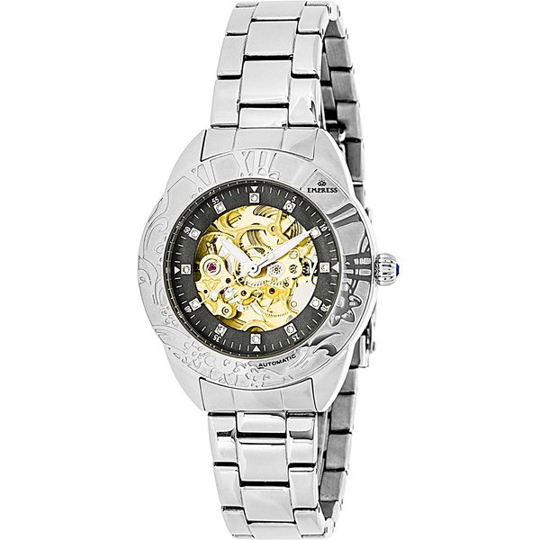 Empress Women's Godiva Automatic MOP Bracelet Watch in Black
