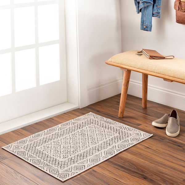Livabliss Scandi Geometric High Pile Ambre Area Rug in Grey | Size: 160 cm x 220 cm