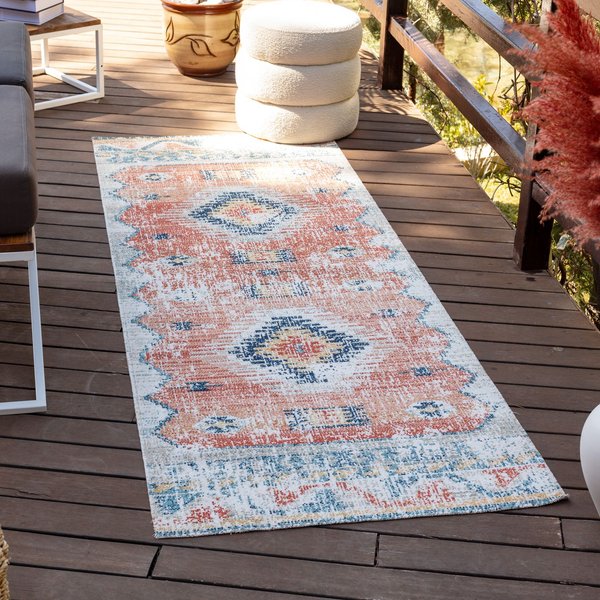 Livabliss In- & Outdoor Global Nawel Area Rug in Burnt Orange | Size: 160 cm x 215 cm