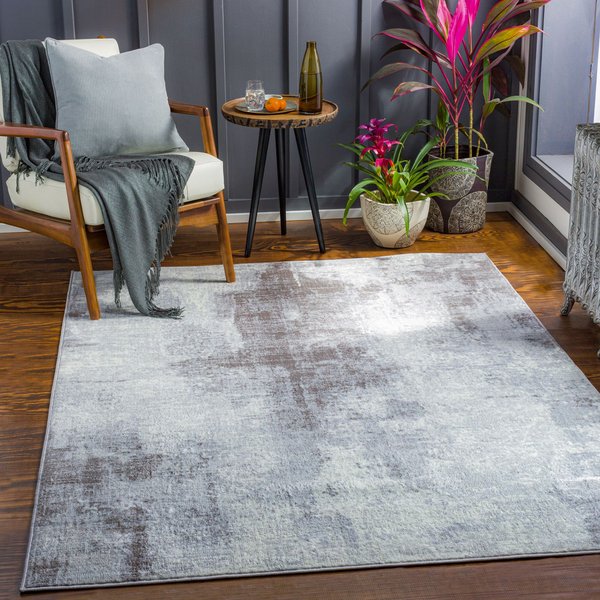 Livabliss Wanderlust-Abstract Blue Grey Black Modern Marble Living Dining Bedroom Rug in Cream | Size: 160 cm x 220 cm