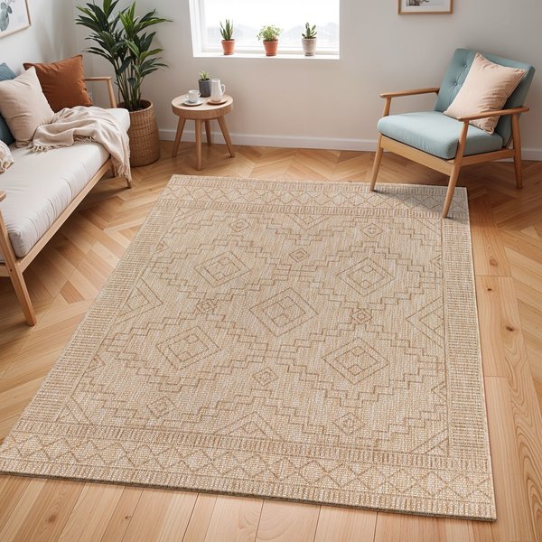Livabliss In- & Outdoor Global Jute-Look Tricia Area Rug in Medium Beige | Size: 160 cm x 215 cm