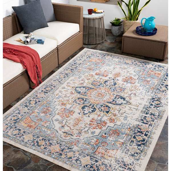 Livabliss In- & Outdoor Oriental Boho Selma Area Rug in Blue | Size: 160 cm diameter