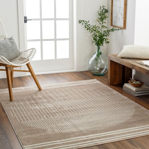 Livabliss Floransa-Geometric Grey Ivory Brown Modern Living Dining Bedroom Rug | Size: 80 cm x 220 cm