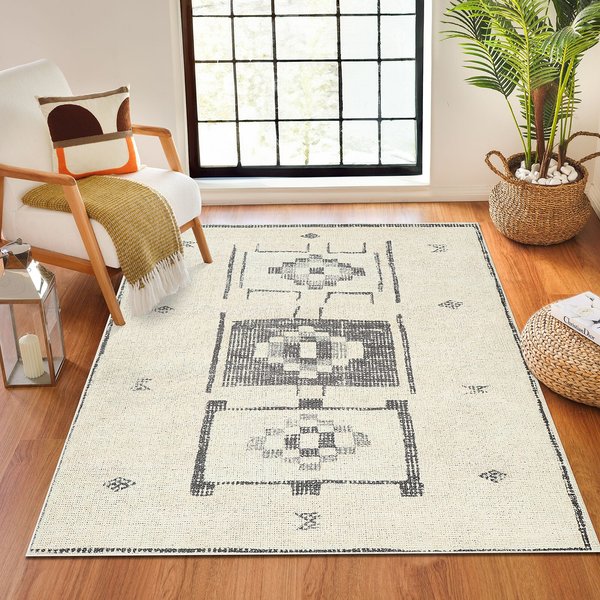 Livabliss Becki Owens Solana-Global Orange Black Living Dining Bedroom Rug | Size: 160 cm x 215 cm