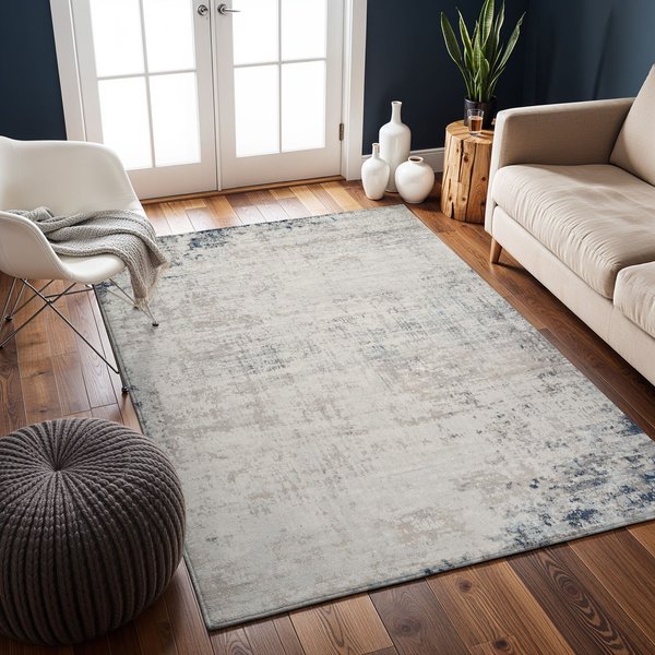 Livabliss Abstract Modern Marble Alix Area Rug in Blue | Size: 80 cm x 150 cm