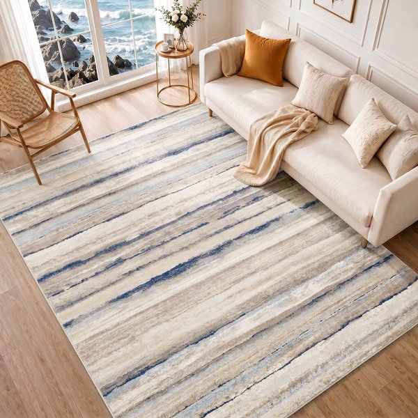 Livabliss Roma-Modern Grey Multicoloured Brown Living Dining Bedroom Rug | Size: 80 cm x 150 cm