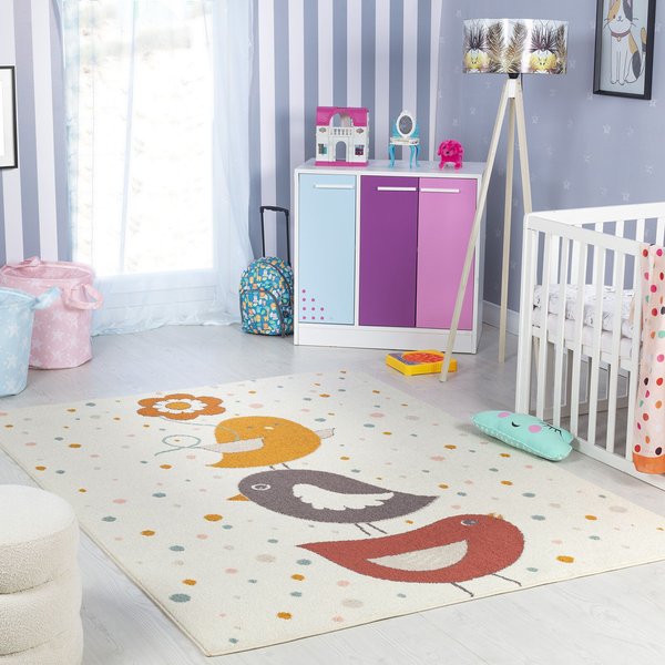 Livabliss Ankara - Kids Mulitcoloured Yellow Blue Washable Rug for Children's Rooms | Size: 160 cm x 215 cm
