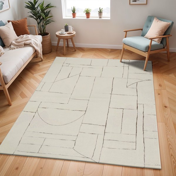 Livabliss Scandi Modern High Pile Lisa Area Rug in Brown | Size: 200 cm x 275 cm