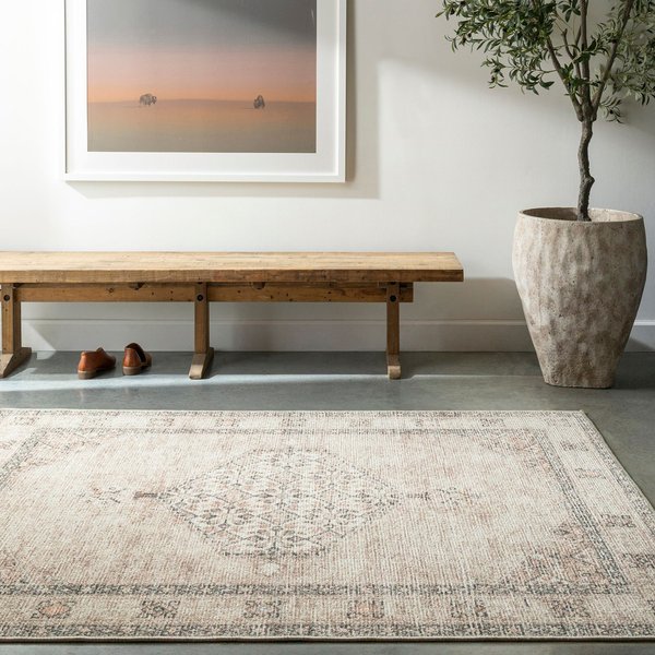Livabliss Becki Owens Lila-Vintage Grey Brown Blue Traditional Boho Living Dining Rug in Pink | Size: 160 cm x 215 cm