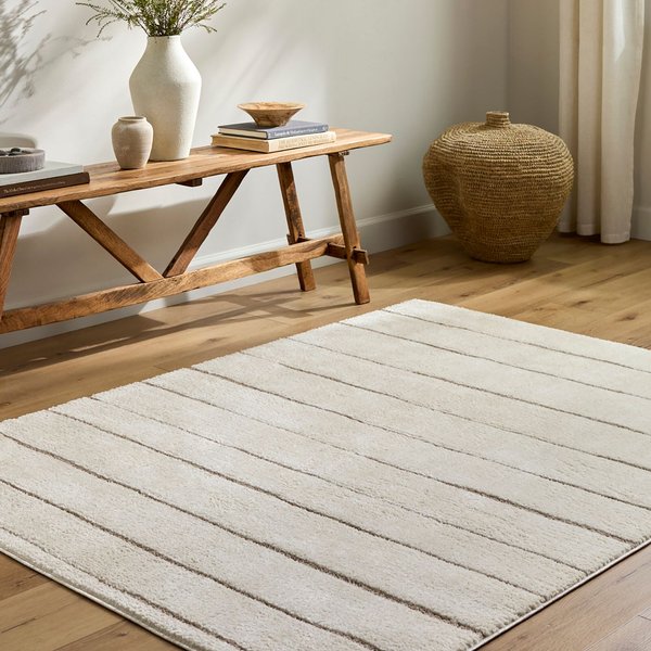 Livabliss Our Pnw Home-Cascade Ivory Brown Modern High Pile Living Dining Rug in Light Brown | Size: 80 cm x 220 cm