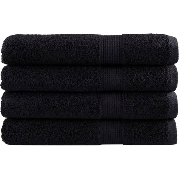 Berkfield Home Premium Towels SOLUND 4 pcs Black 100x200 cm 600 gsm