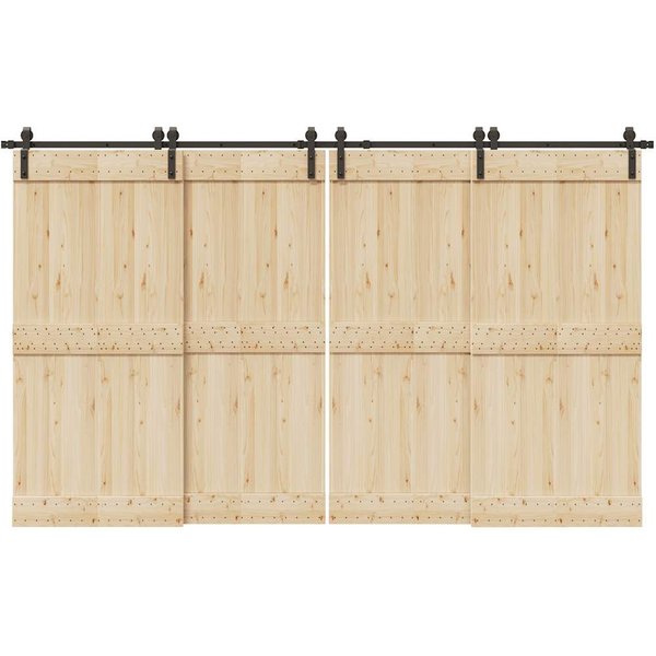 Berkfield Home Sliding Door Hardware Kit 366 cm Steel Black