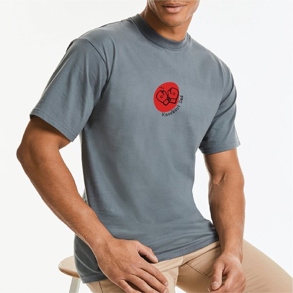 The Alphabet Gift Shop Men's Knockout Dad Boxing T-Shirt in Mid Grey | Size: Large