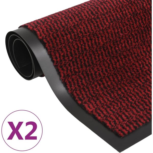 Berkfield Home Dust Control Mats 2 pcs Rectangular Tufted 40x60 cm Red